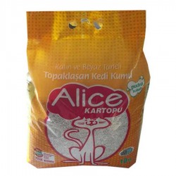 Alice Kalın Taneli Beyaz Topaklaşan Bentonit Kedi Kumu