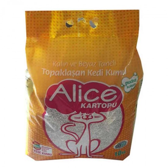 Alice Kalın Taneli Beyaz Topaklaşan Bentonit Kedi Kumu