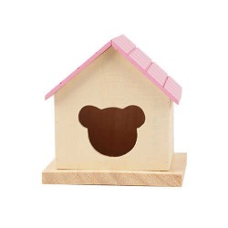 Carno Hamster Evi Ahşap Pembe