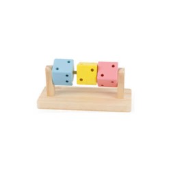 Carno  Hamster Oyuncağı Ahşap Küp Üçlü