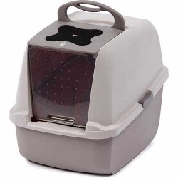 Catıt Kapalı Kedi Tuvalet Kabini Gri