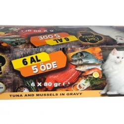 Chefs Choice Soslu Ton Balıklı Ve Midyeli Yetişkin Kedi Konservesi