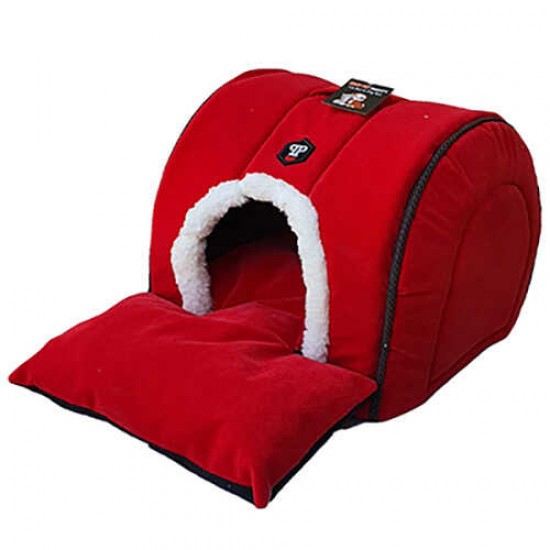 Crop Pet Eskimo Bahçeli Kedi Yuvası Kırmızı
