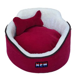 Crop Pet Oval Köpek Yatağı Bordo