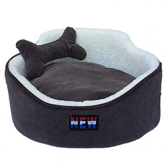 Crop Pet Oval Köpek Yatağı Koyu Gri