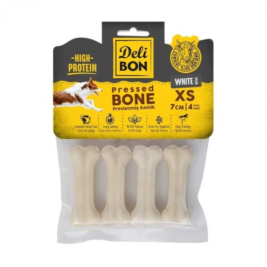 Delibon Deri Pres Beyaz Kemik Köpek Ödülü