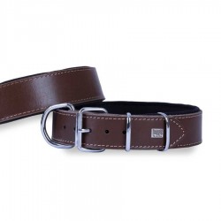Doggie Çift Kat Gerçek Deriden El Yapımı Köpek Boyun Tasması Brown
