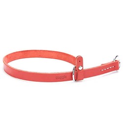 Doggie Eğitim Serisi Gerçek Deriden El Yapımı Boğma Ayarlı Köpek Boyun Tasması Red