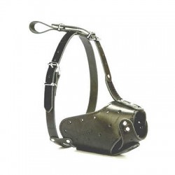 Doggie Eğitim Serisi Gerçek Deriden El Yapımı Uzun Burunlu Köpek Ağızlığı Black