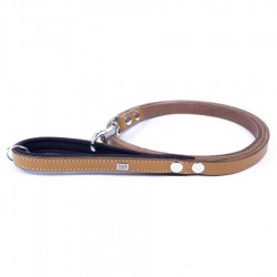 Doggie Konforlu Gerçek Deriden El Yapımı Köpek Gezdirme Kayışı Camel