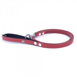 Doggie Konforlu Gerçek Deriden El Yapımı Köpek Gezdirme Kayışı Red