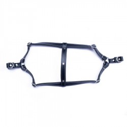 Doggie Konforlu Gerçek Deriden El Yapımı Ronin Model Köpek Göğüs Tasması Black