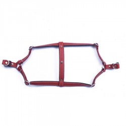 Doggie Konforlu Gerçek Deriden El Yapımı Ronin Model Köpek Göğüs Tasması Red