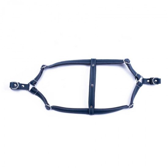 Doggie Konforlu Gerçek Deriden El Yapımı Ronin Model Köpek Göğüs Tasması Royalblue