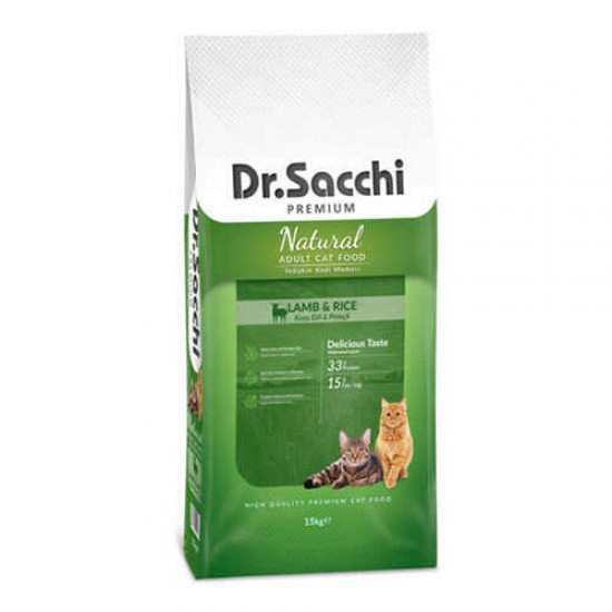 Dr.Sacchi Premium Natural Lamb&Rice Yetişkin Kedi  Maması