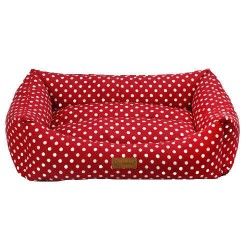 Dubex Makaron Kırmızı Benekli  Kedi Köpek Yatağı