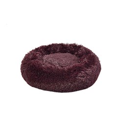Dubex Ponchik Peluş Kedi Köpek Yatağı Bordo