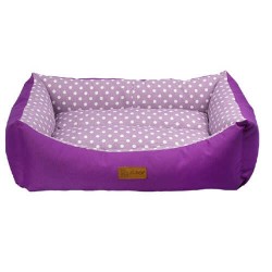 Dubex Tarte Lila Benekli Dikdörtgen Kedi Köpek Yatağı