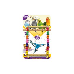 EuroBird Kuş Oyuncağı Renkli Boncuklu Kare Salıncak