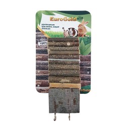 EuroGold Doğal Ahşap Kemirgen Merdiveni Çift Platformlu