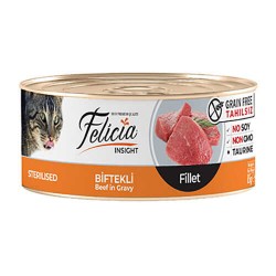 Felicia Tahılsız Sterilised Biftekli Fileto Kedi Konservesi