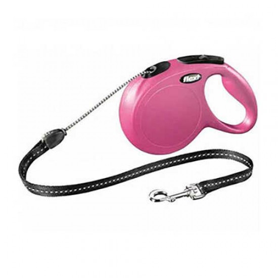 Flexi Classic Long Medium Otomatik Köpek Gezdirme Tasması Pembe