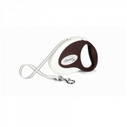 Flexi Collection Koyu Kahverengi Beyaz Small Şerit Otomatik Köpek Gezdirme Tasması