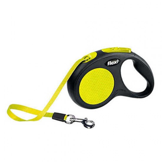 Flexi New Neon Şerit Otomatik Köpek Gezdirme Tasması