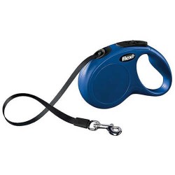 Flexi Yeni Klasik Şerit Otomatik Köpek Gezdirme Tasması Mavi