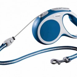 Flexivario Otomatik İpli Köpek Gezdirme Tasması Mavi-Beyaz