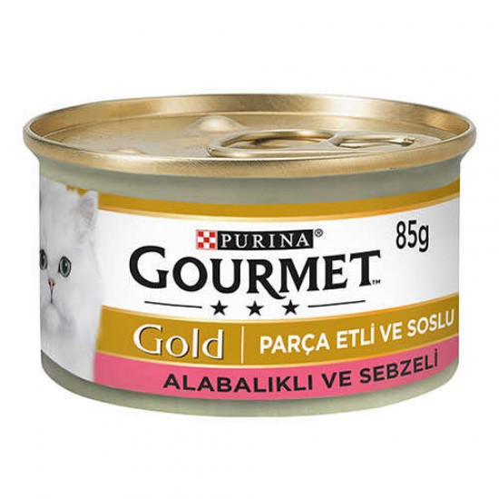 Gourmet Gold Alabalık Sebzeli Yetişkin Parça Etli Kedi Konservesi