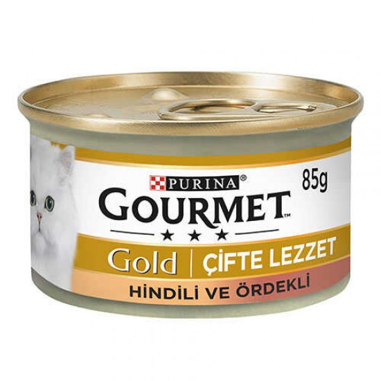 Gourmet Gold Hindili Ördekli Yetişkin Çifte Lezzetli Kedi Konservesi