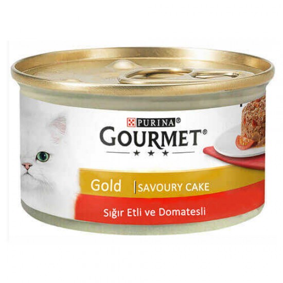 Gourmet Gold Savoury Cake Sığır Etli Domatesli Kedi Konservesi