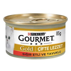 Gourmet Gold Sığır Etli Ve Tavuklu Yetişkin Kedi Konservesi