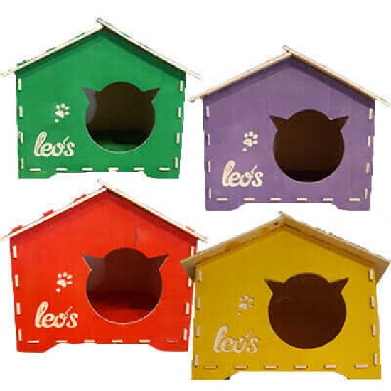 Leos Ahşap Kedi Yuvası
