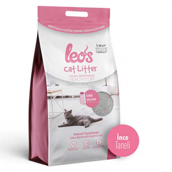 Leos Cat Litter Baby Powder Kokulu İnce Taneli Kedi Kumu