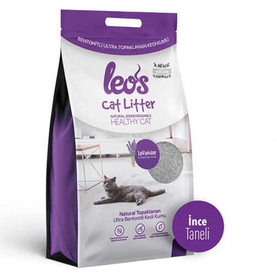 Leos Cat Litter Lavanta Kokulu İnce Taneli Kedi Kumu