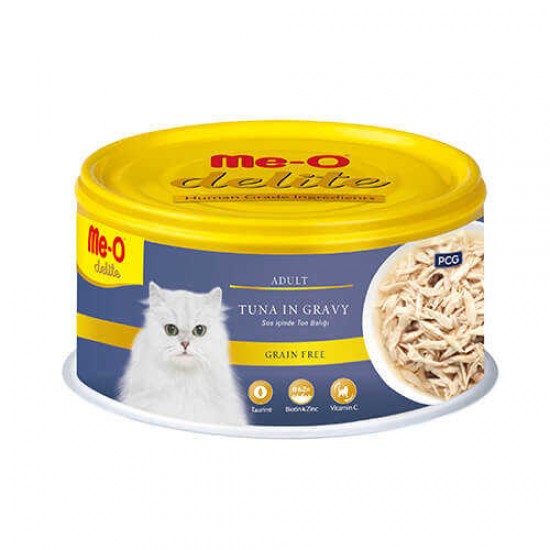 Me-O Delite Sos İçinde Ton Balıklı Tahılsız Kedi Konservesi