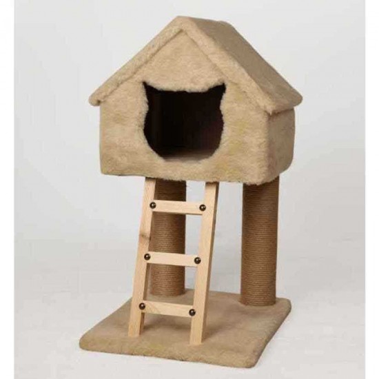 Miss Ev Desenli Kedi Tırmalama Tahtası Ve Yuvası 40 X 50 X 80 Cm