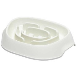 Moderna Slomo Hızlı Yeme Önleyici Köpek Mama Kabı Beyaz