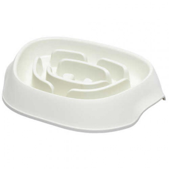 Moderna Slomo Hızlı Yeme Önleyici Köpek Mama Kabı Beyaz