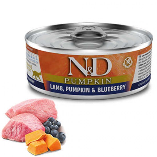 N&D Balkabağı ,Kuzu Ve Yaban Mersini Yetişkin Kedi Konservesi