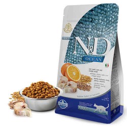 ND Ocean Düşük Tahıllı Morina Balıklı ve Portakallı Yetişkin Kedi Maması