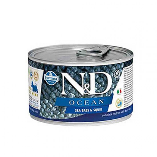 N&D Ocean Levrek,Mürekkep Balıklı Yetişkin Köpek Konservesi