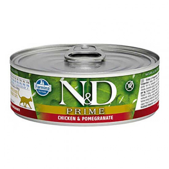 N&D Prime Tavuk & Nar Yetişkin Kedi Konservesi