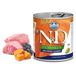 N&D Pumpkin Kuzulu Yaban Mersinli Yetişkin Köpek Konservesi