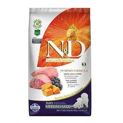 N&D Pumpkin Tahılsız Bal Kabaklı, Kuzu Etli Ve Yaban Mersinli Orta Ve Büyük Irk Yavru Köpek Maması