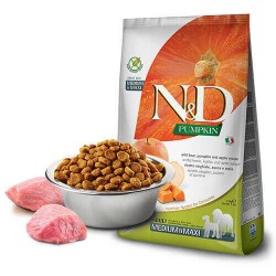 N&D Pumpkin Tahılsız Bal Kabaklı, Yaban Domuzu Etli Ve Elmalı Orta Ve Büyük Irk Yetişkin Köpek Maması