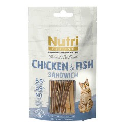 Nutri Feline Tahılsız Chicken&Fish Sandwich Kedi Ödülü