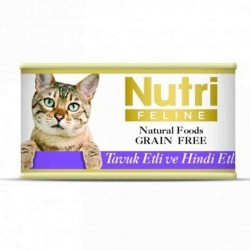 Nutri Feline Tahılsız Tavuk Etli Hindili Yetişkin Kedi Konservesi